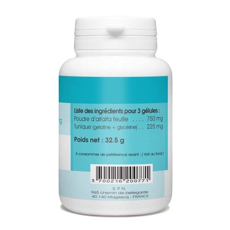 Alfalfa 100 gélules dosées à 250 mg